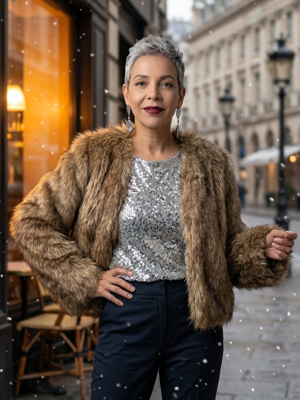 Brown Faux Fur Cropped Teddy Jacket - Chic Cozy Layer